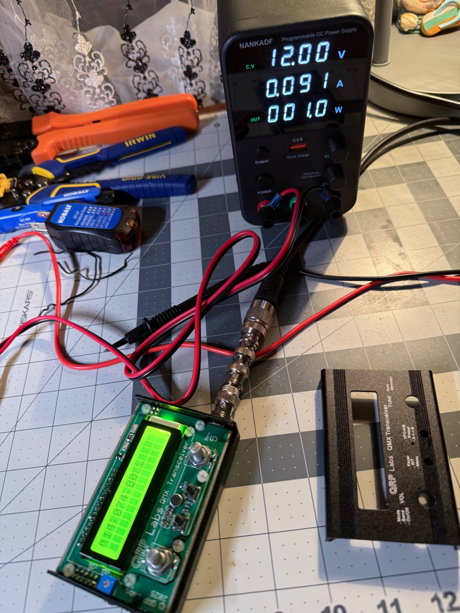 QMX transceiver power-up test
